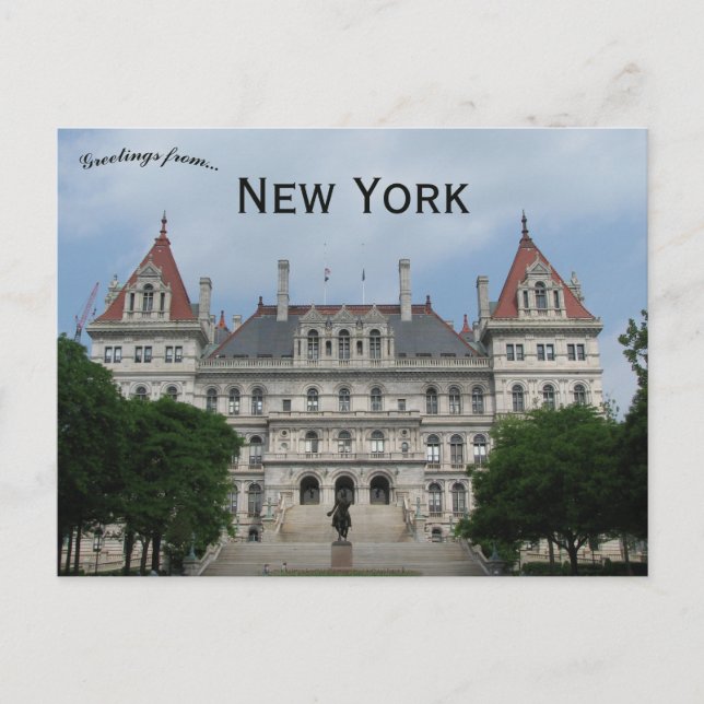 Cartão Postal Capitólio Estadual de Nova York Albany Nova York (Frente)
