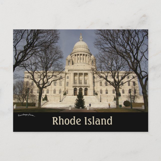 Cartão Postal Capitólio Estadual de Rhode Island Providence Rhod (Frente)