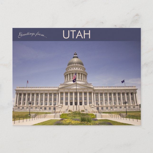 Cartão Postal Capitólio Estadual de Utah em Salt Lake City Utah (Frente)