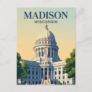 Cartão Postal Capitólio Estadual de Wisconsin Wisconsin