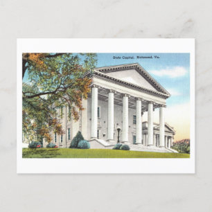 Cartão Postal Capitólio estadual em Richmond, Virgínia, Vintage