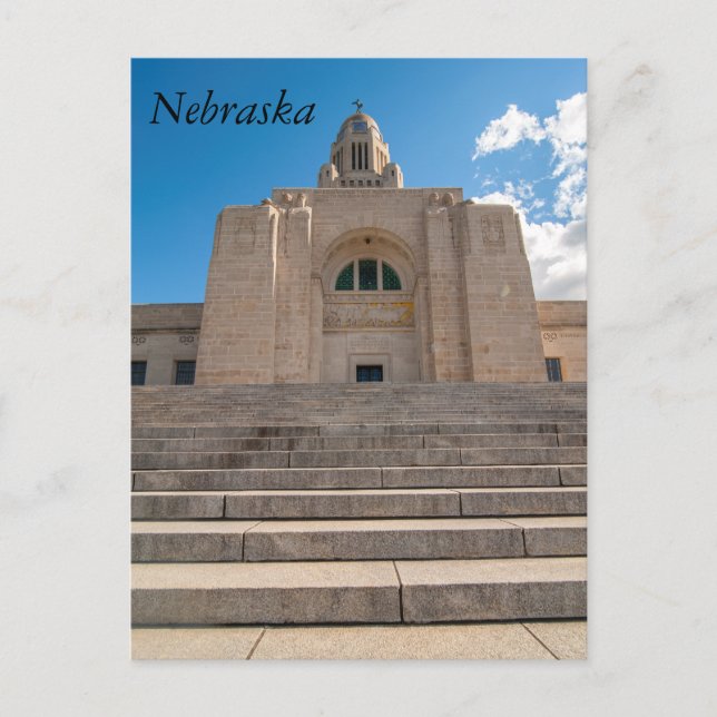 Cartão Postal Capitólio Estatal de Nebraska (Frente)