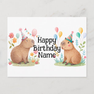 Cartão Postal Capivara aniversário personalizado