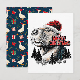 Cartão Postal Capivara Dabbing Natal Papai Noel – Férias Diverti