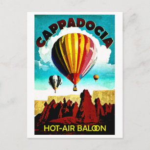 Cartão Postal Cappadocia, balões de refém, panorama, Turquia