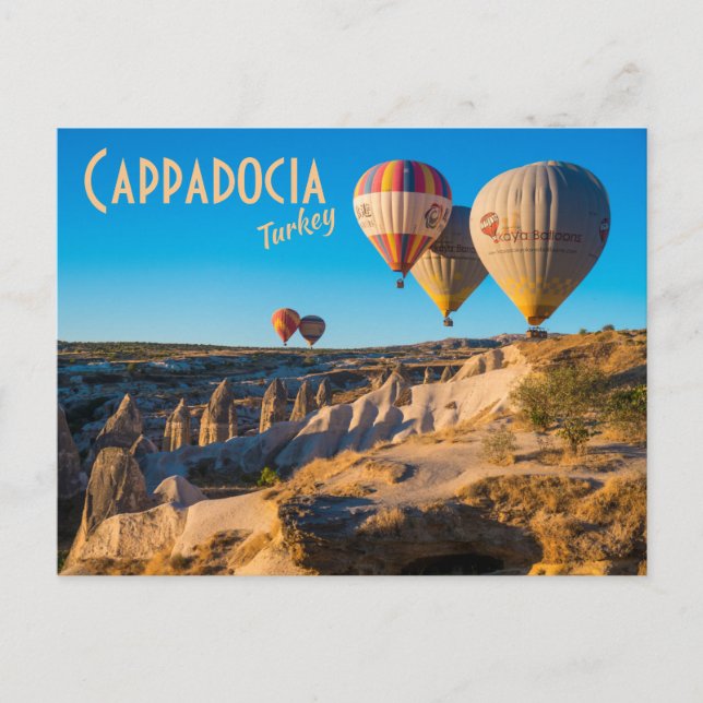 Cartão Postal Cappadocia, Turquia: Balões de Ar Quente (Frente)