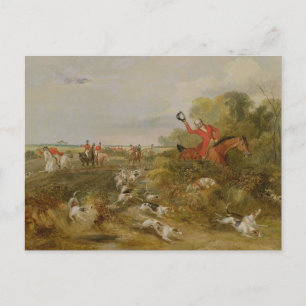 Cartão Postal Capping on Hounds, Solteiro Hall, 1836 (óleo em c
