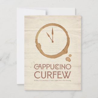 Cartão Postal Cappuccino Curfew – 11AM Coffee Postcard