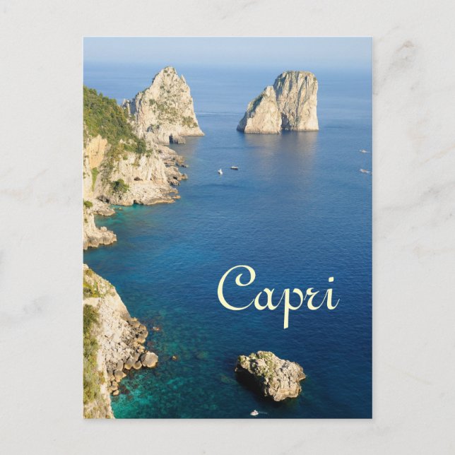 Cartão Postal Capri Island viagem (Frente)