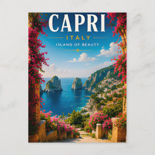 Cartão Postal 🏝️ Capri Itália Fuga Costeira Decoração de Casa �