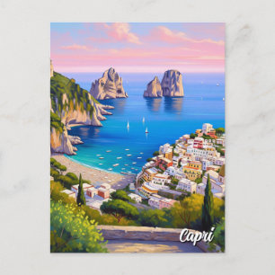 Cartão Postal Capri Itália Paiinting