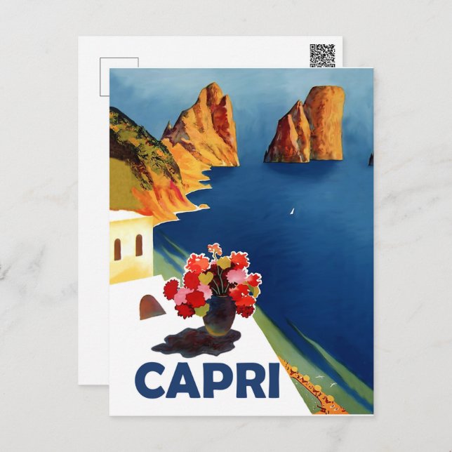 Cartão Postal Capri, Itália. Viagens vintage