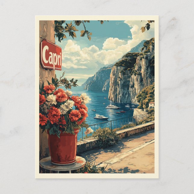 Cartão Postal Capri, Itália Vintage (Frente)