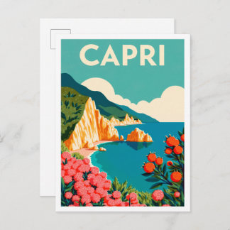 Cartão Postal Capri Italy Art vintage Travel