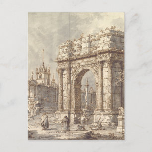 Cartão Postal Capriccio com um Arco do Triunfo Romano