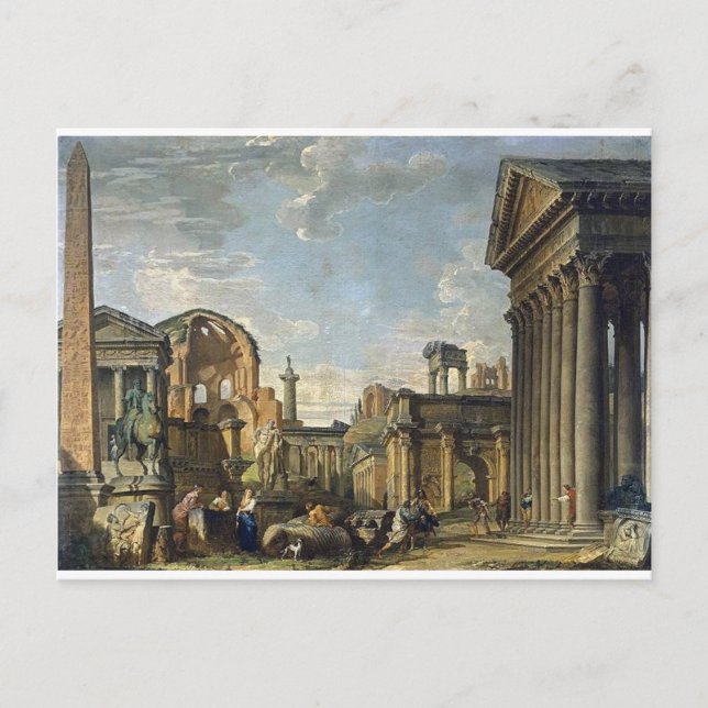 Cartão Postal Capricho arquitetônico de Giovanni Paolo Panini (Frente)