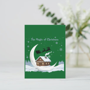 Cartão Postal Caprichoso "O Mágico do Natal" Trenó do Papai Noel