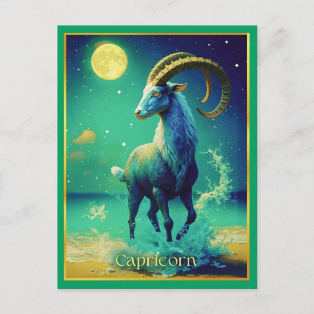 Cartão Postal Capricorn the Sea Goat Zodiac Sign (Frente)