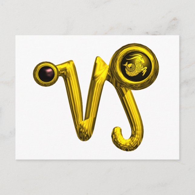 Cartão Postal CAPRICORN ZODIAC BIRTHDAY JEWEL, Black Onyx (Frente)