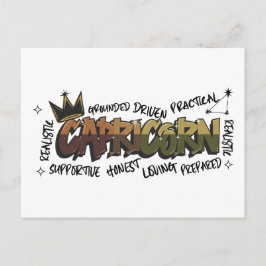 Cartão Postal Capricorn Zodiac Grafite