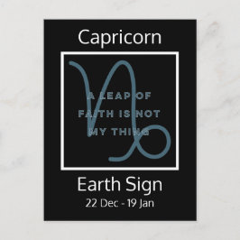 Cartão Postal Capricórnio Zodiac - Sinal de citação em Azul e Br