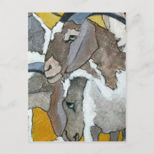 Cartão Postal Caprinos Cudddling