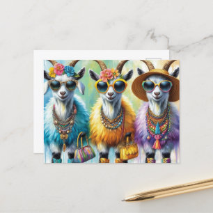 Cartão Postal Caprinos Modos