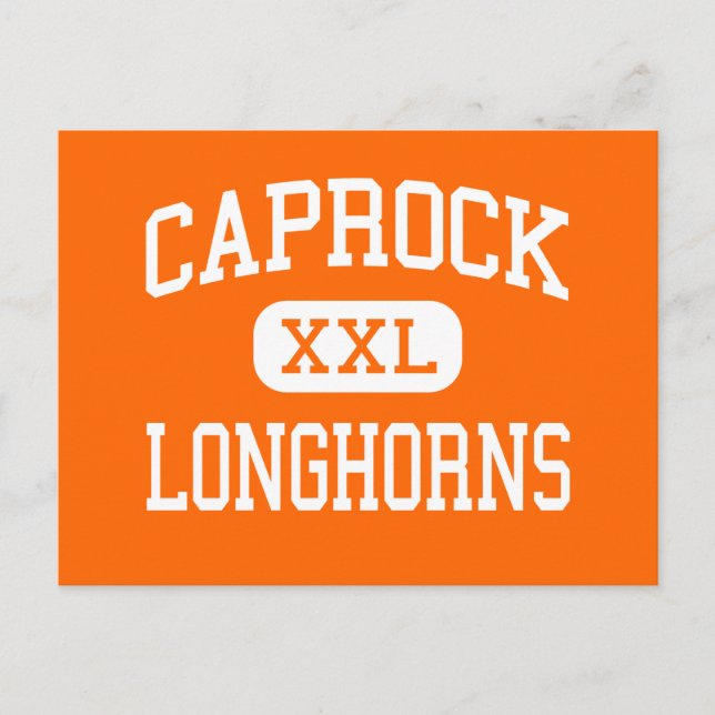 Cartão Postal Caprock - Longhorns - Segundo grau - Amarillo Texa (Frente)
