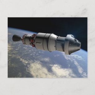 Cartão Postal Cápsula de Orion e palco delta IV superior em ór