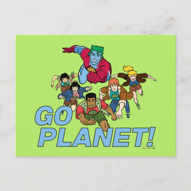 Cartão Postal Captain Planet and the Planeteers - Go Planet! (Frente)