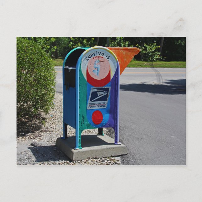Cartão Postal Captiva Island Mailbox - horizontal (Frente)