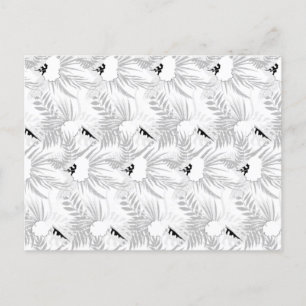 Cartão Postal Captivando Foto Preta e Branca de Folhas em um