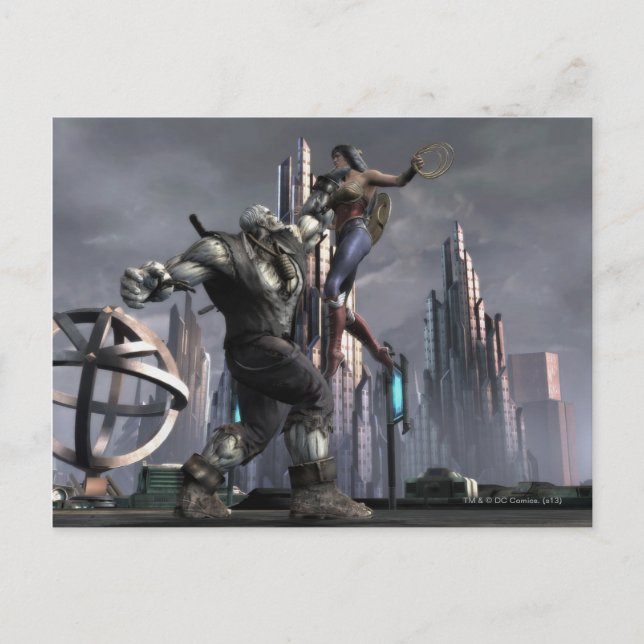 Cartão Postal Captura de tela: Grundy vs Mulher Maravilha (Frente)