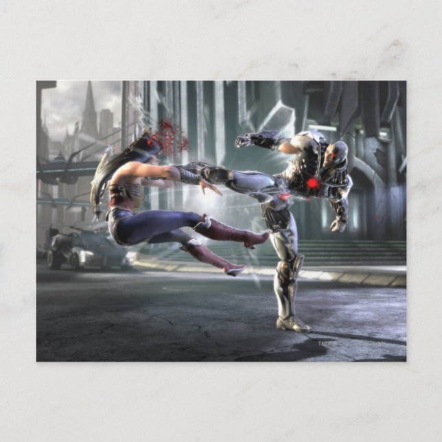 Cartão Postal Captura de tela: Mulher Maravilha vs Cyborg (Frente)