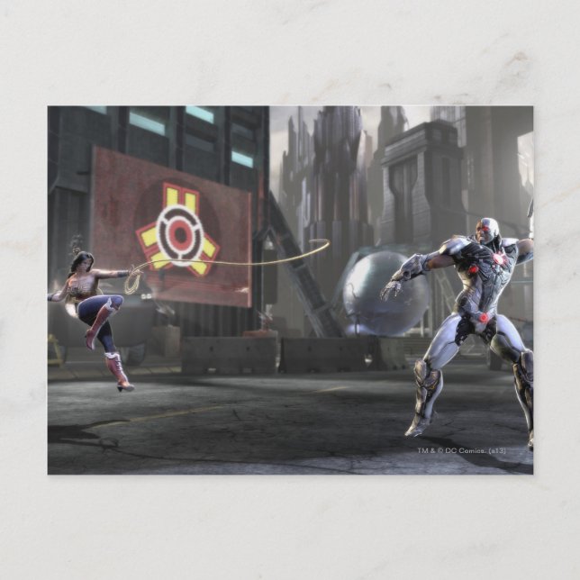 Cartão Postal Captura de tela: Mulher Maravilha vs Cyborg 2 (Frente)