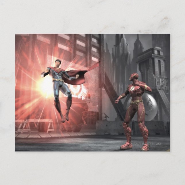 Cartão Postal Captura de tela: Super-Homem vs Flash (Frente)