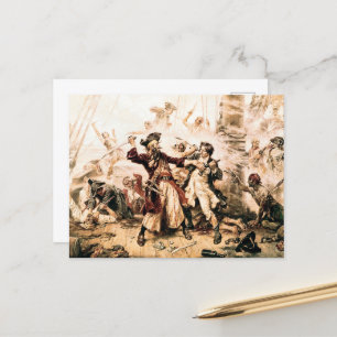 Cartão Postal Captura, Pirata Barba Negra, Vingança da Rainha An