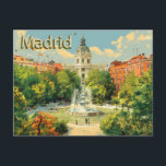 Cartão Postal Capturar a Beleza de Madrid<br><div class="desc">Envie um cartão postal que captura a essência de Madrid, Espanha com esta incrível vista paisagística. Este cartão postal de alta qualidade é perfeito para um toque de talento espanhol na sua correspondência ou como recordação dos seus viagens.</div>