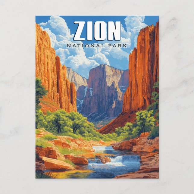 Cartão Postal Capture a Beleza dos estreitos do Zion National Pa (Frente)