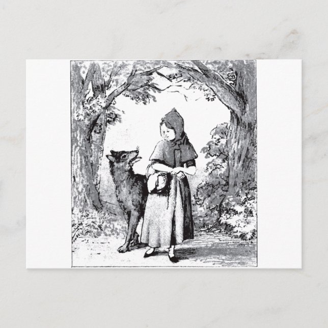 Cartão Postal capuz vermelho-pequeno-figuras-3 (Frente)