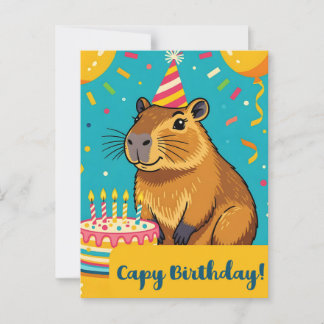 Cartão Postal Capy Aniversário