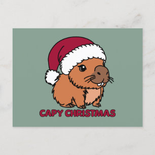 Cartão Postal Capybara Christmas