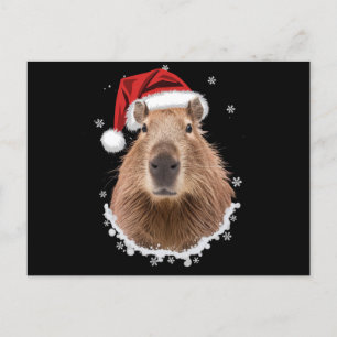 Cartão Postal Capybara Funny Christmas