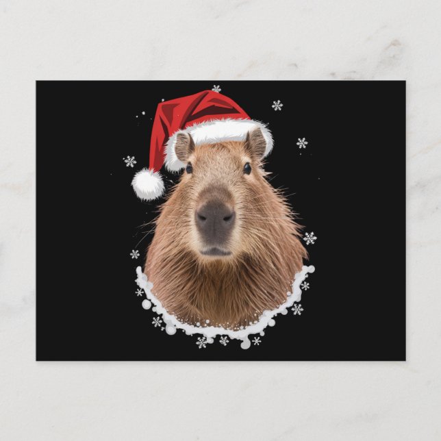 Cartão Postal Capybara Funny Christmas (Frente)