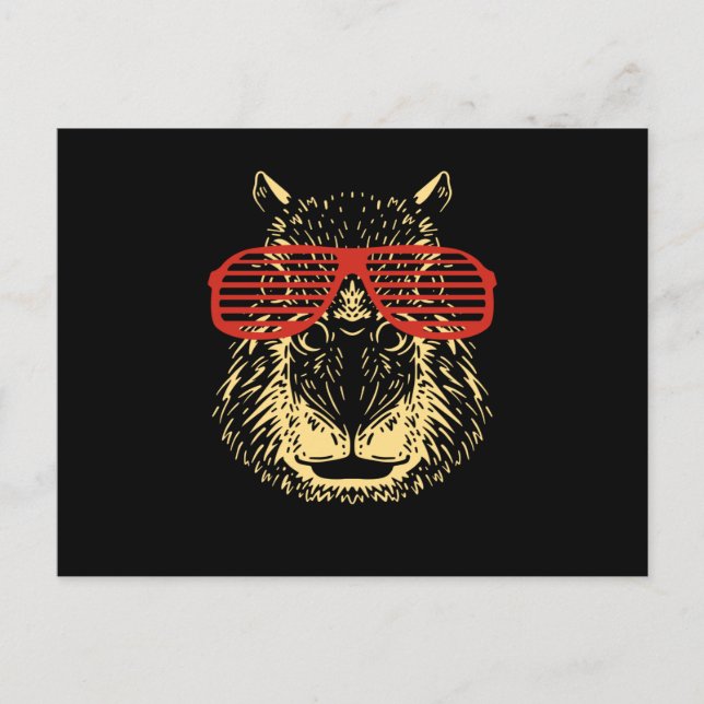 Cartão Postal Capybara Sunglass Capibara (Frente)