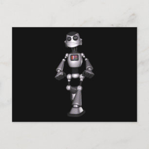Cartão Postal cara 3D de Robô de Meio-Tom Sci-Fi