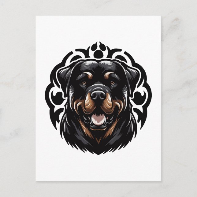 Cartão Postal Cara de Cachorro Rottweiler (Frente)