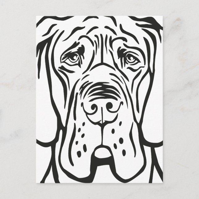 Cartão Postal Cara de Dogue Alemão (Frente)