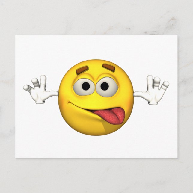Cartão Postal Cara de Emoção - Cartão-postal de saída de língua (Frente)