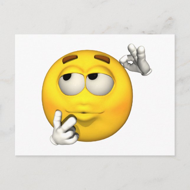 Cartão Postal Cara de Emoção - Cartão-postal Pensando (Frente)